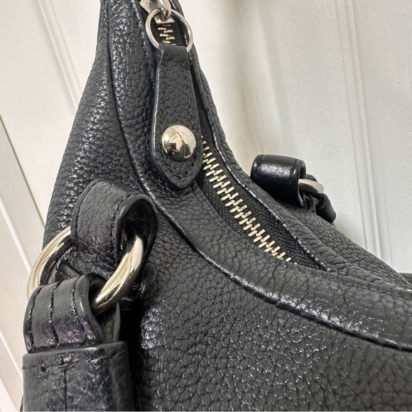 Coach Alexandra Large Hobo Black Pebbled Leather Silver Hardware - Picture 13 of 15